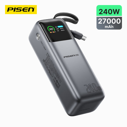 PISEN Bolt 240W 27000mAh Power Bank – Ultra-Fast USB-C Laptop Portable Charger (TP-D106)
