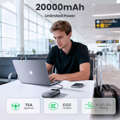 PISEN Bolt 67W 20000mAh Power Bank – Fast-Charging USB-C Portable Charger (TP-D108)