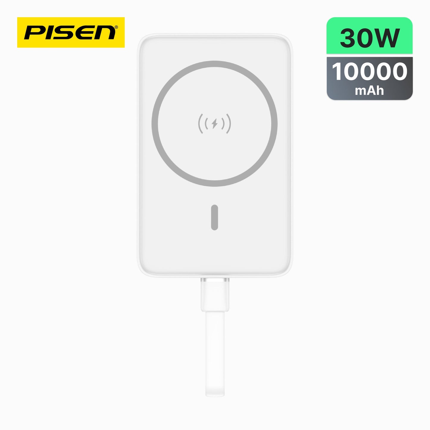 PISEN PowerMag 30W Magnetic Power Bank 10000mAh – MagSafe Wireless Portable Charger (TP-D113)