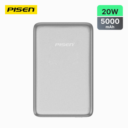 PISEN SleekVolt 20W Wireless Power Bank 5000mAh – Slim MagSafe Portable Charger (TP-D147)