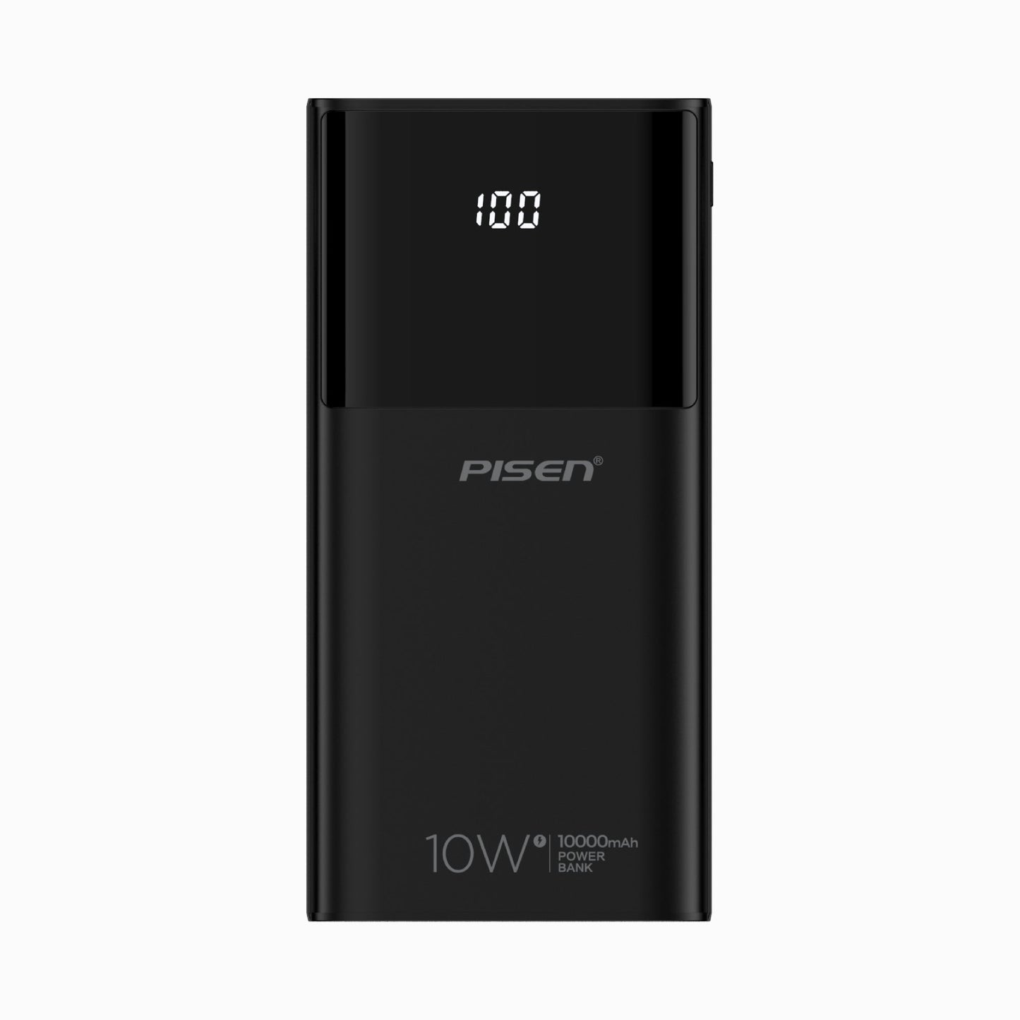 PISEN Mr White 10000mAh Power Bank – Portable Charger with Digital Display, White (TP-D33)