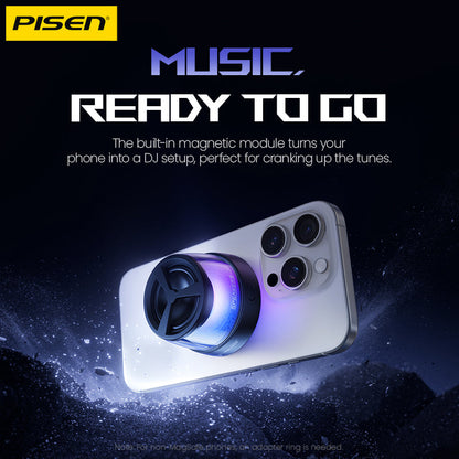 PISEN M1 Magnetic Wireless Bluetooth Speaker – Portable MagSafe Mini Speaker, Black (TP-YX01)