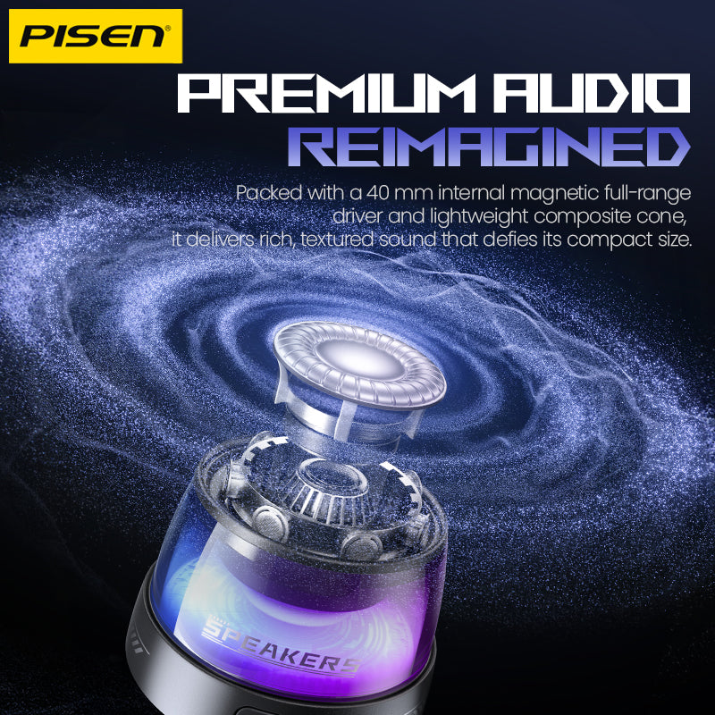 PISEN M1 Magnetic Wireless Bluetooth Speaker – Portable MagSafe Mini Speaker, Black (TP-YX01)