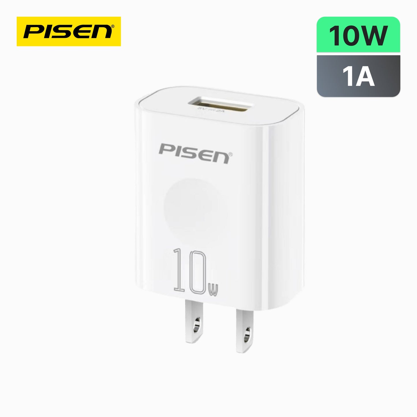 PISEN Mr White 10W USB-A Wall Charger – Single-Port Power Adapter, US Plug (TS-C134A)