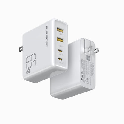 PISEN Pro 65W GaN Fast Charger – 4-Port 2C+2A USB-C Wall Charger, US Plug (TS-C146)