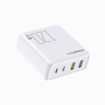 PISEN Pro 120W Fast Charger – 4-Port 2C+2A USB-C Desktop Charging Station, US Plug (TS-C148)