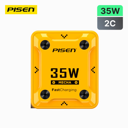 PISEN Mecha 35W PD 2-Port Fast Charger – USB-C Wall Charger, US Plug (TS-C186)