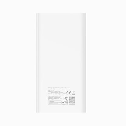 PISEN Mr White 21000mAh Power Bank – Portable Charger with Digital Display, White (TS-D294)