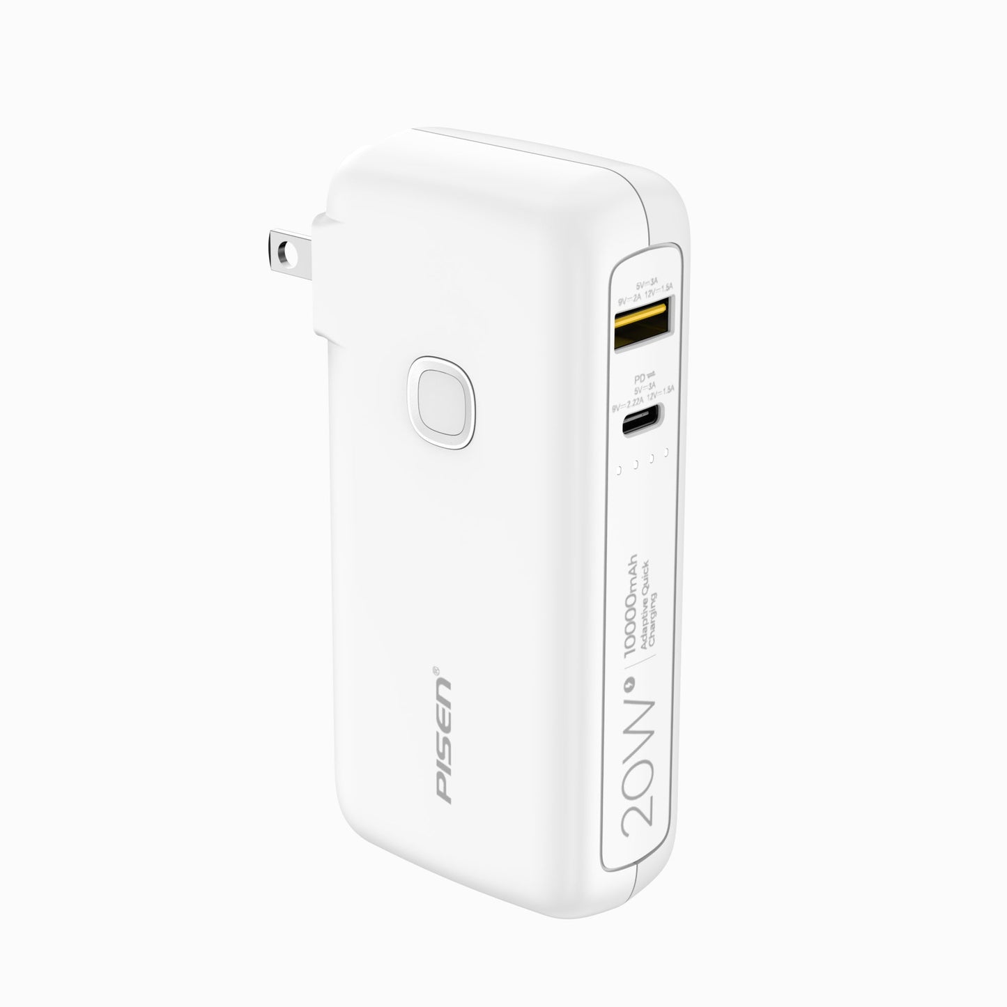 PISEN High Power Box 20W Power Bank 10000mAh – Fast-Charging Portable Charger (TS-D308)