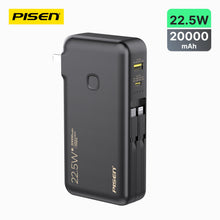 PISEN High Power Box 22.5W Power Bank 20000mAh – Fast Charger with Built-In Cables (TS-D313)