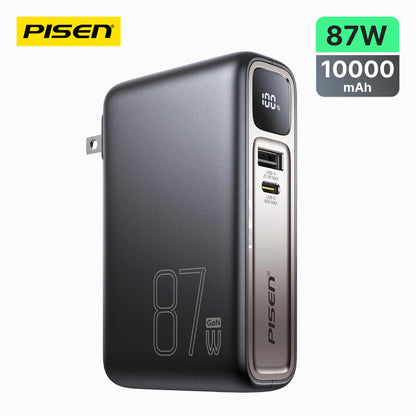 PISEN PRO 87W GaN Power Bank 10000mAh Kit – Fast Charger with Wall Adapter (TS-D319)