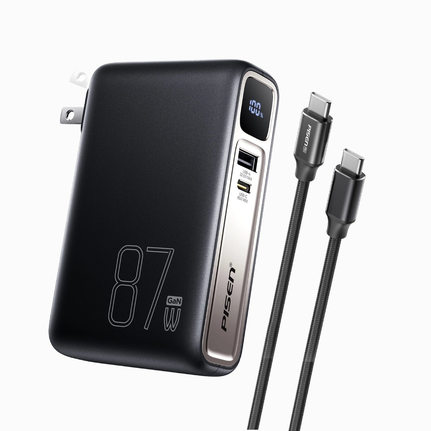 PISEN PRO 87W GaN Power Bank 10000mAh Kit – Fast Charger with Wall Adapter (TS-D319)