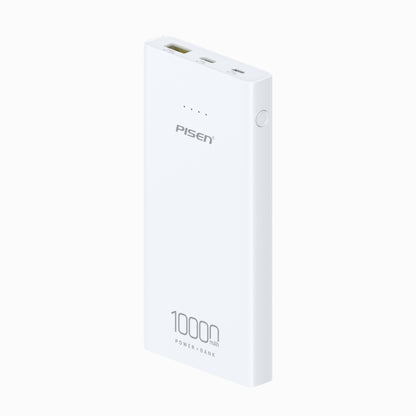 PISEN Mr White Ultra 10000mAh Power Bank – Slim Portable Charger, White (TS-D324)