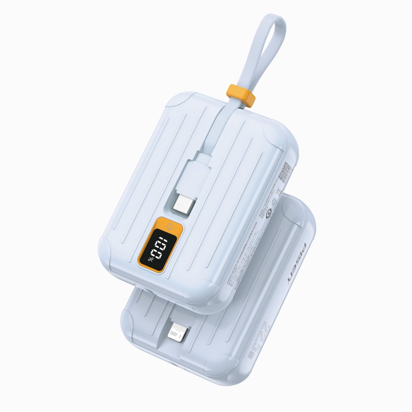 PISEN Power Tiny 22.5W Power Bank 10000mAh – Compact Charger with Dual Built-In Cables (TS-D326)
