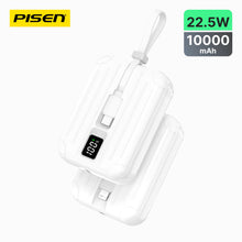 PISEN Power Tiny 22.5W Power Bank 10000mAh – Compact Charger with Dual Built-In Cables (TS-D326)