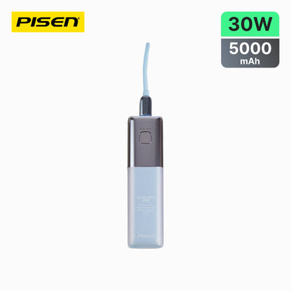 PISEN GlamVolt 30W Power Bank 5000mAh – Slim Fast-Charging Portable Charger (TS-D327)