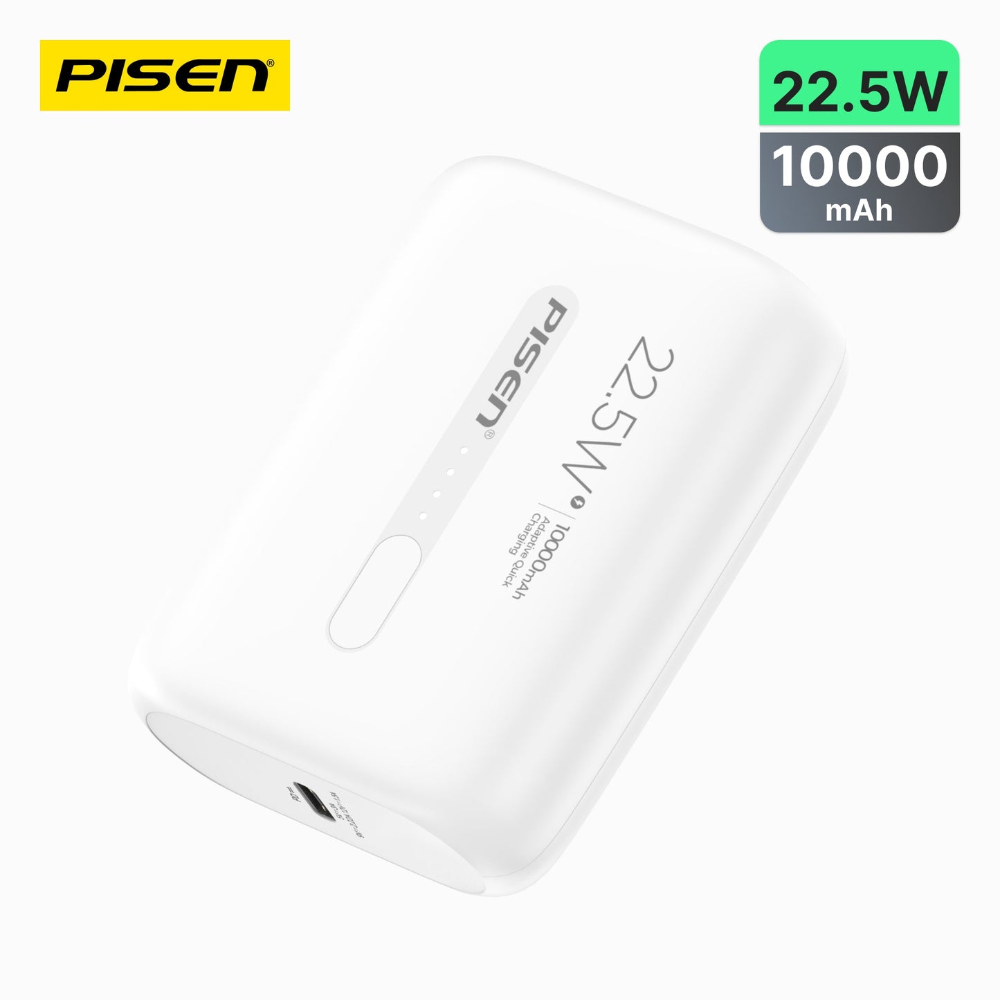PISEN Power Tiny 22.5W Mini Power Bank 10000mAh – Compact Fast Portable Charger (TS-D330)