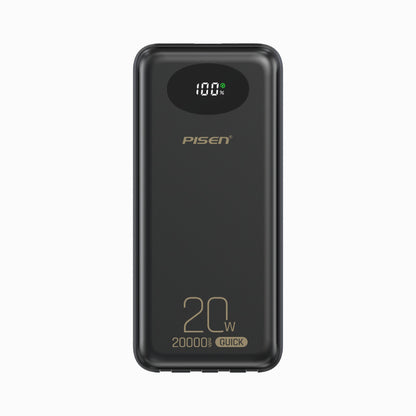 PISEN PowerLink 4-in-1 Power Bank 20000mAh – Fast Charger with Built-In Cables (TS-D344)