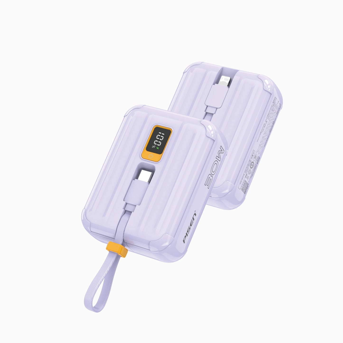 PISEN QUICK 30W Mini Power Bank 10000mAh – Fast Charger with Display & Built-In Cables (TS-D364)