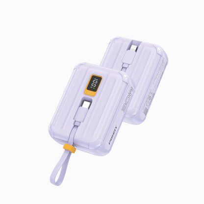 PISEN QUICK 30W Mini Power Bank 10000mAh – Fast Charger with Display & Built-In Cables (TS-D364)
