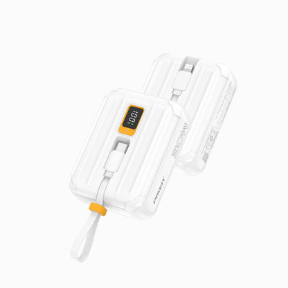 PISEN QUICK 30W Mini Power Bank 10000mAh – Fast Charger with Display & Built-In Cables (TS-D364)