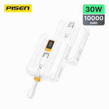 PISEN QUICK 30W Mini Power Bank 10000mAh – Fast Charger with Display & Built-In Cables (TS-D364)