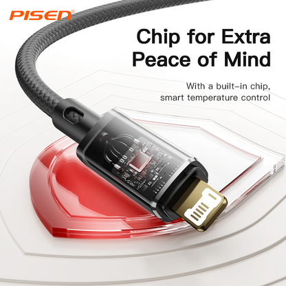 PISEN Platinum USB-A to Lightning Cable – 12W Fast-Charging iPhone Cable, Black (AL38-1000)