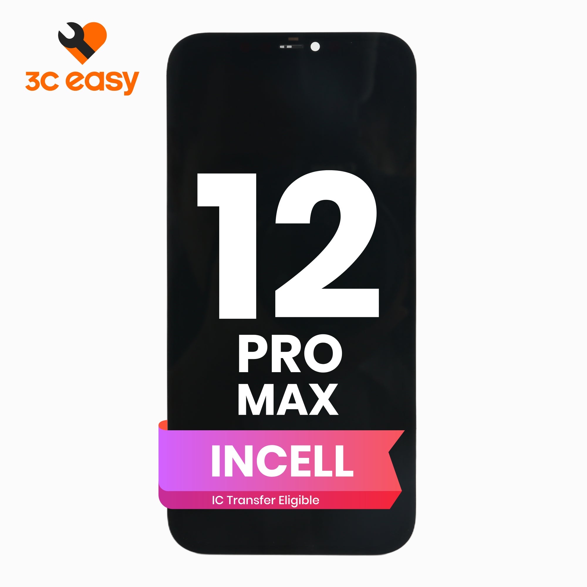 iPhone 12 Pro Max Screen Replacement – 3C EASY Replacement Part (INCELL, Black)