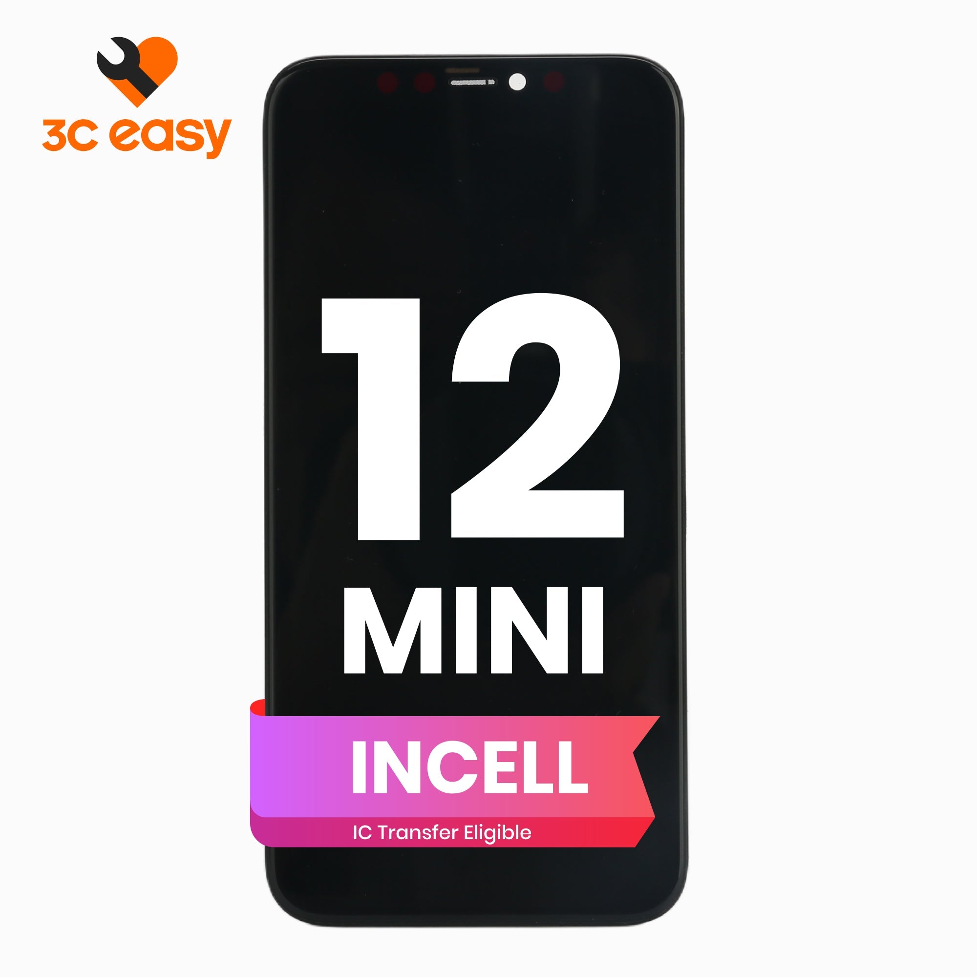 iPhone 12 mini Screen Replacement – 3C EASY Replacement Part (INCELL, Black)