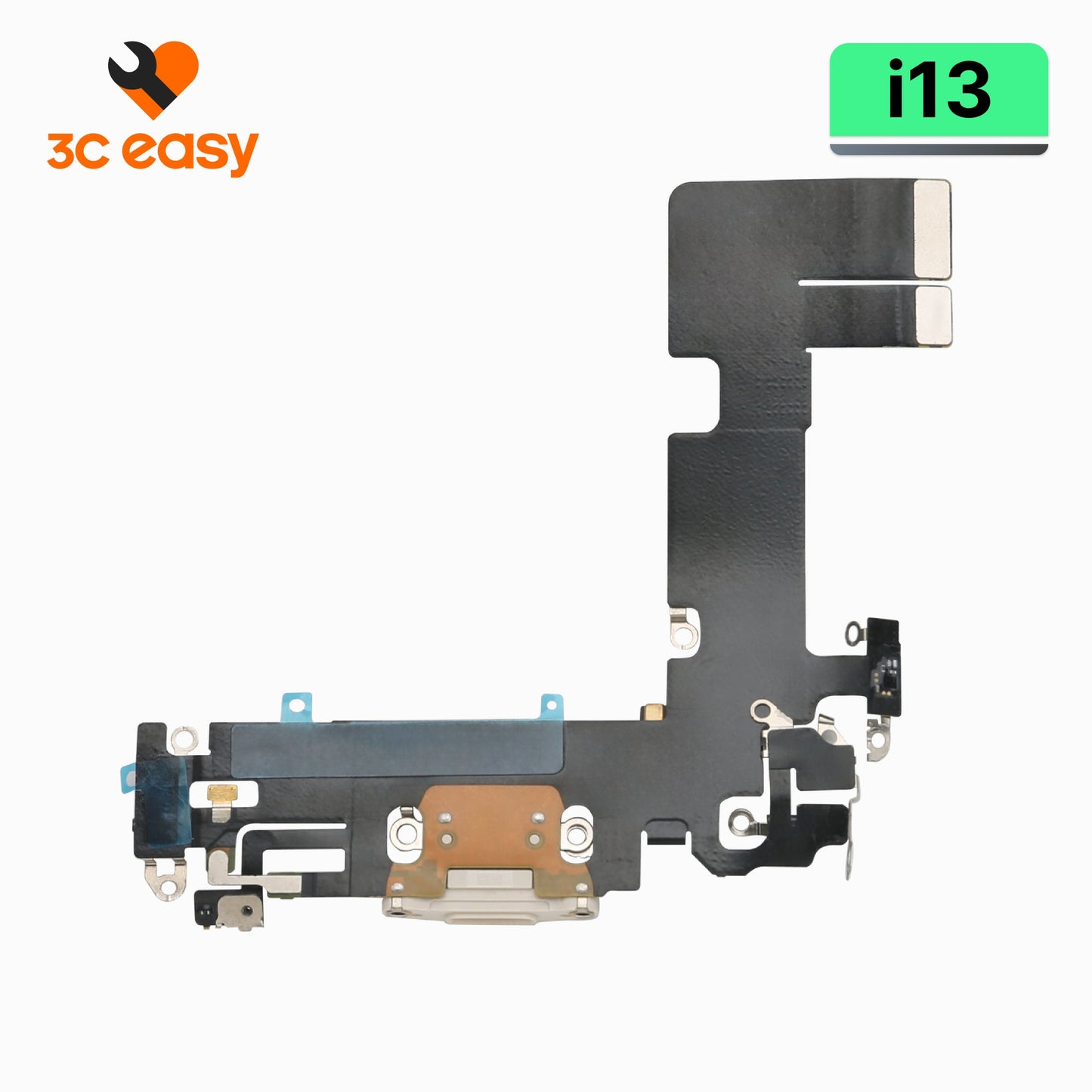 iPhone 13 Charging Port Flex Cable – 3C EASY Replacement Part (Original, White)