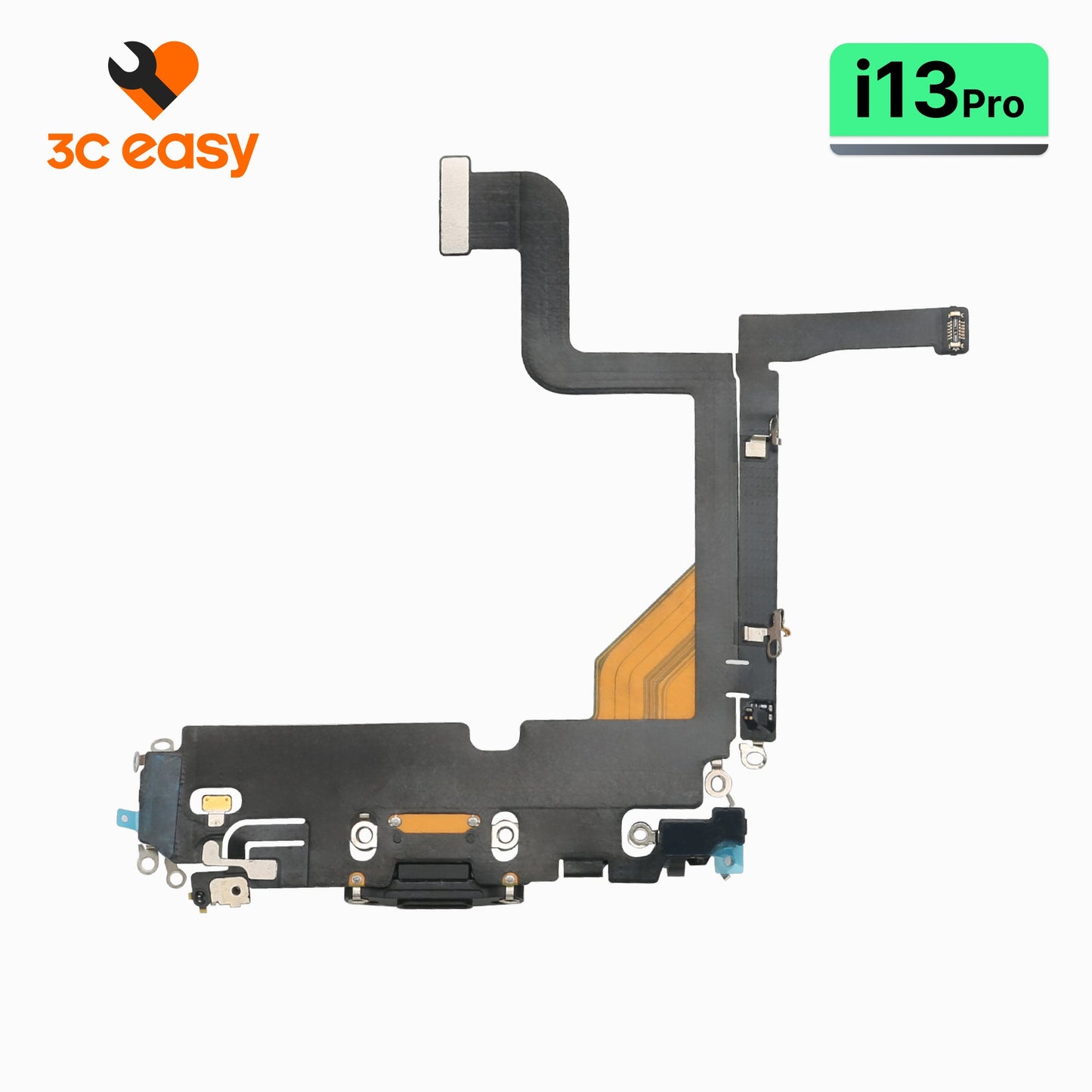 iPhone 13 Pro Charging Port Flex Cable – 3C EASY Replacement Part (Original, Black)