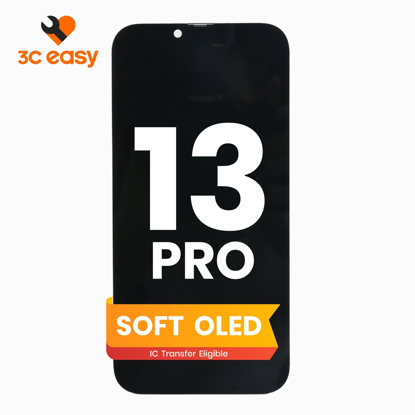 iPhone 13 Pro Screen Replacement – 3C EASY Replacement Part (Soft OLED, Black)
