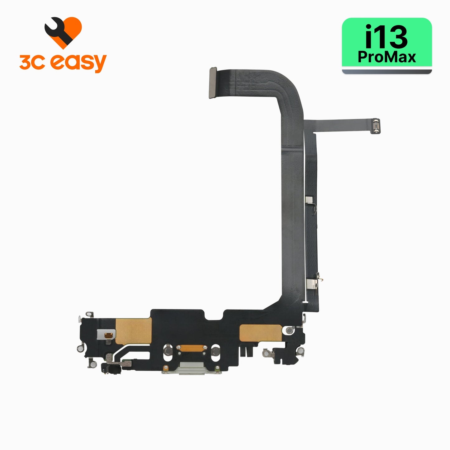 iPhone 13 Pro Max Charging Port Flex Cable – 3C EASY Replacement Part (Original, White)