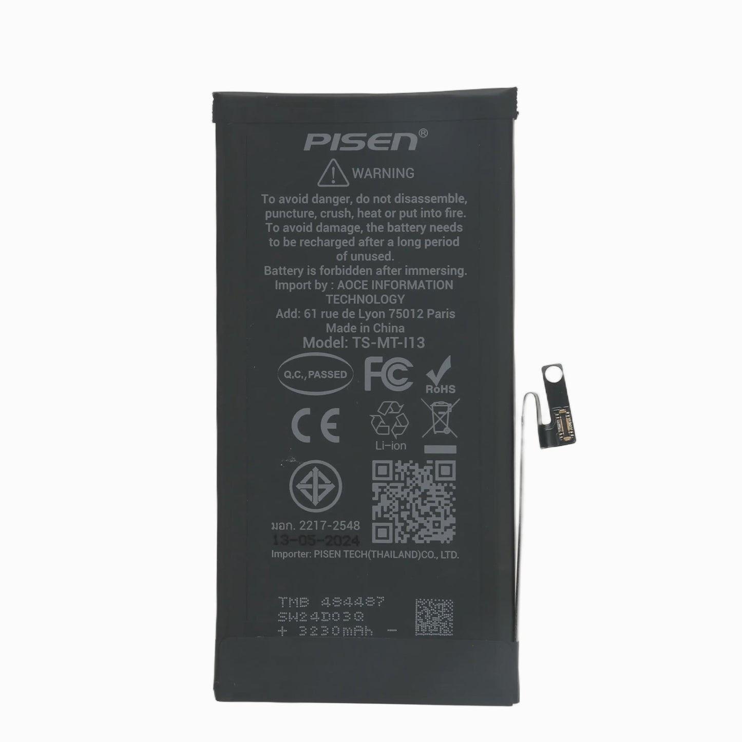PISEN Replacement Battery for iPhone 13 – Built-In Internal Phone Battery (I13)