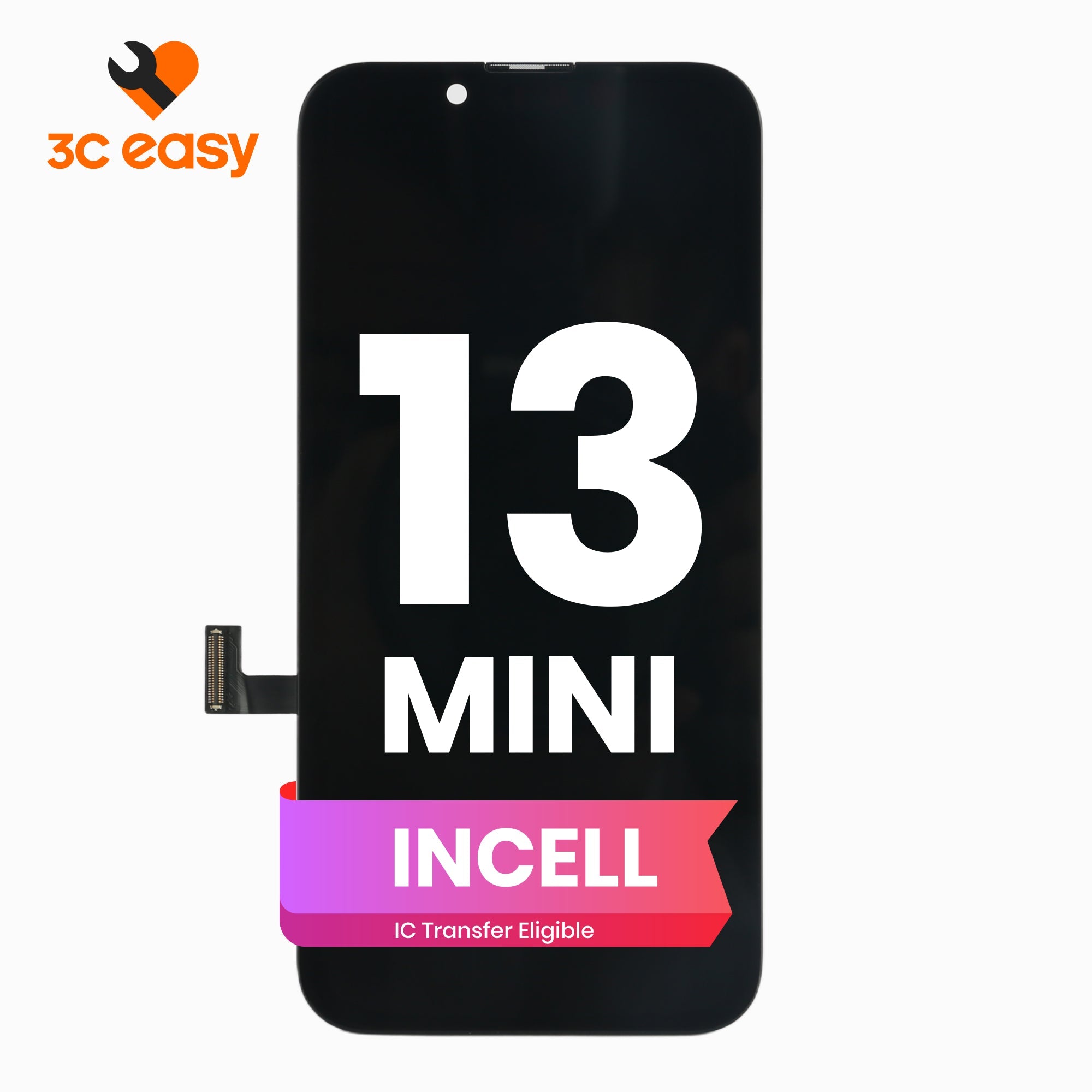 iPhone 13 mini Screen Replacement – 3C EASY Replacement Part (INCELL, Black)