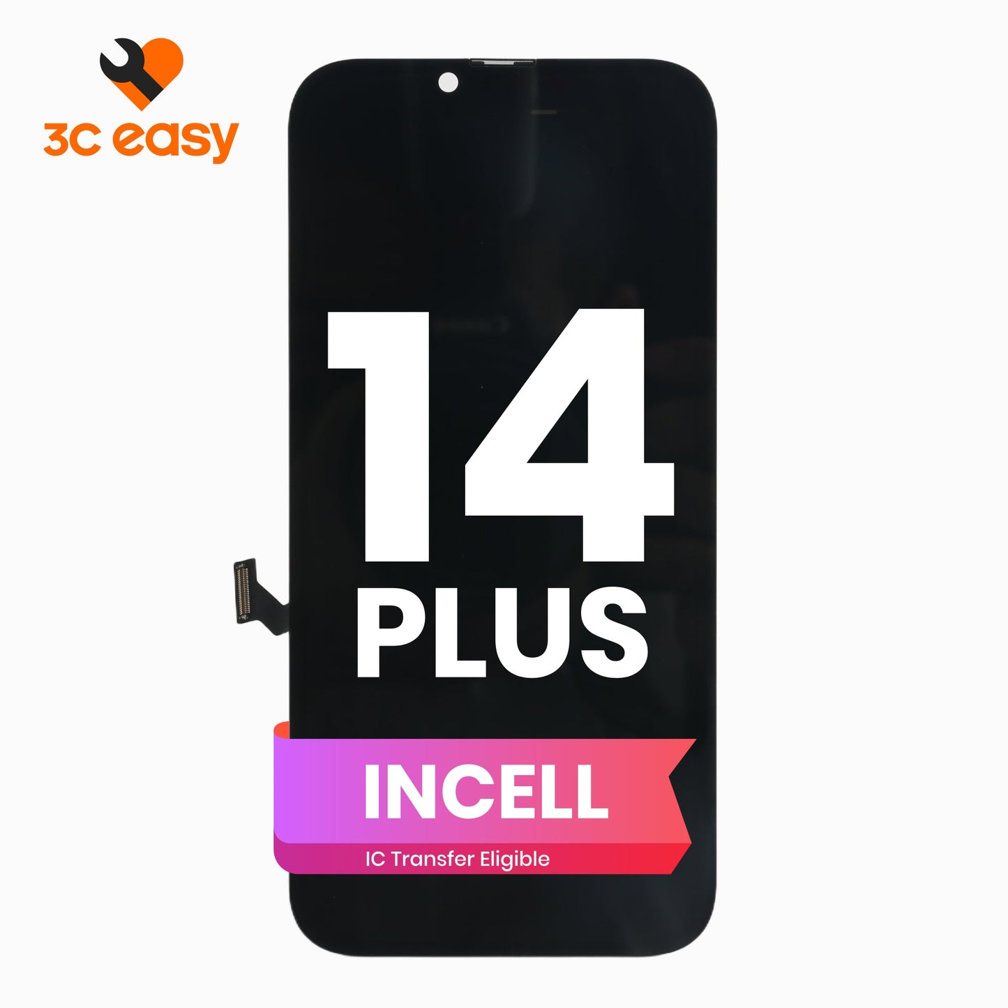 iPhone 14 Plus Screen Replacement – 3C EASY Replacement Part (INCELL, Black)