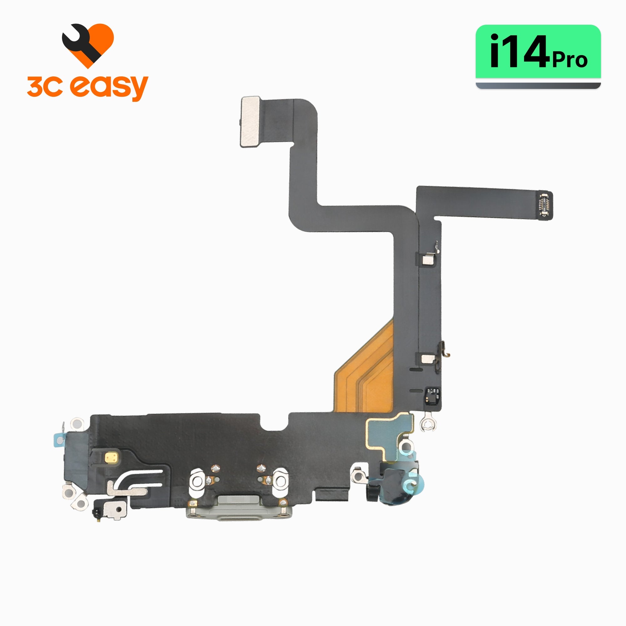 iPhone 14 Pro Charging Port Flex Cable – 3C EASY Replacement Part (Original, White)