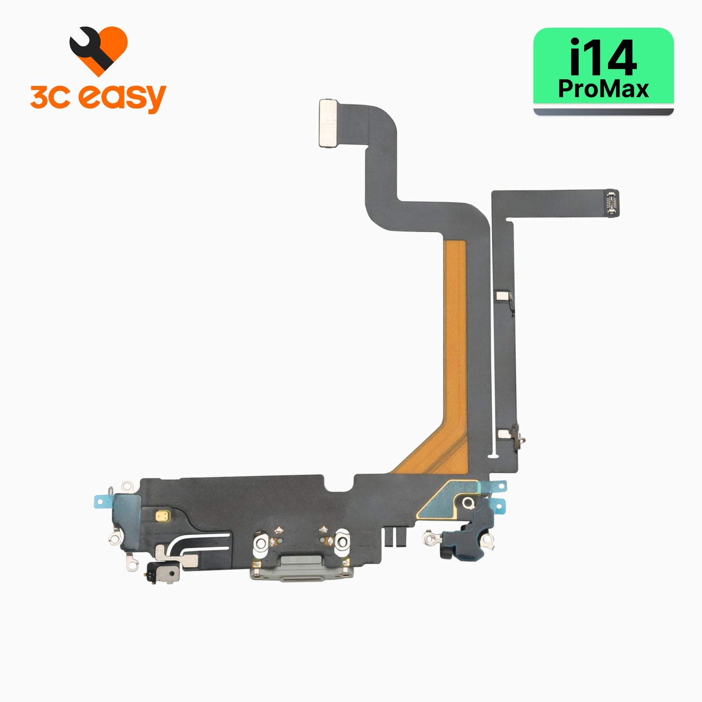 iPhone 14 Pro Max Charging Port Flex Cable – 3C EASY Replacement Part (Original, White)