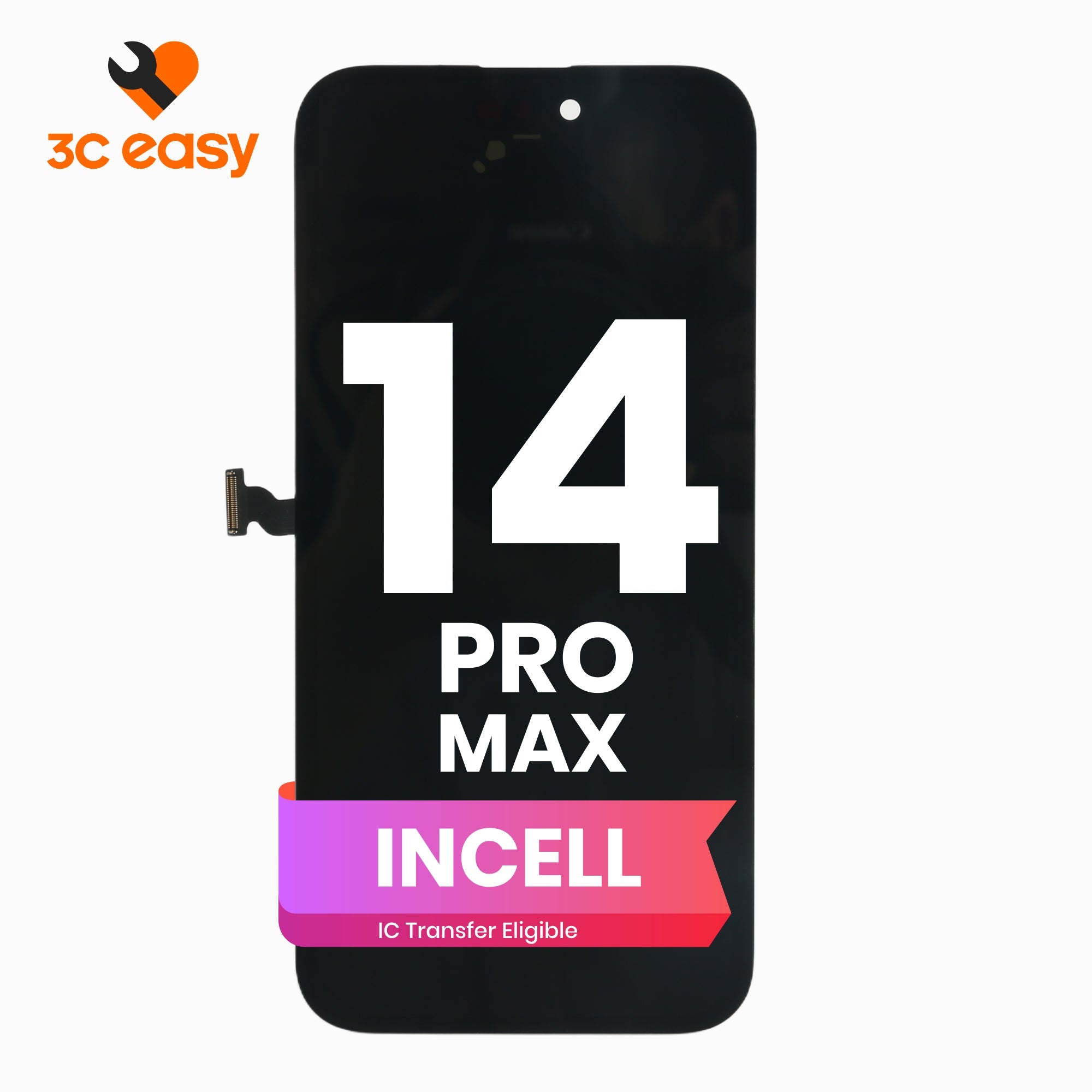 iPhone 14 Pro Max Screen Replacement – 3C EASY Replacement Part (INCELL, Black)