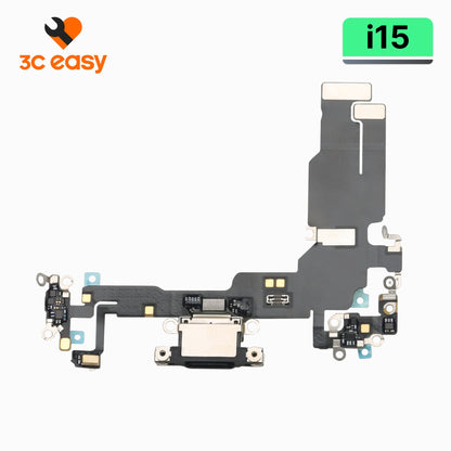 iPhone 15 Charging Port Flex Cable – 3C EASY Replacement Part (Original, Black)