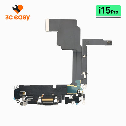 iPhone 15 Pro Charging Port Flex Cable – 3C EASY Replacement Part (Original, Black)