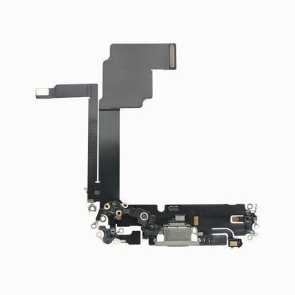 iPhone 15 Pro Max Charging Port Flex Cable – 3C EASY Replacement Part (Original, White)