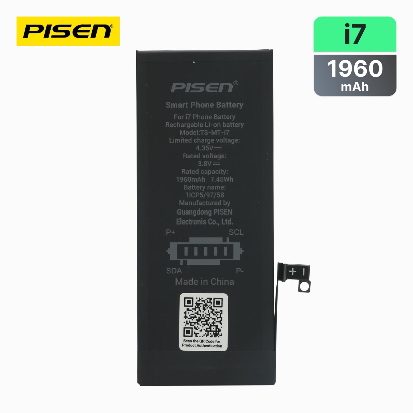 PISEN Replacement Battery for iPhone 7 – Built-In Internal Phone Battery (I7)