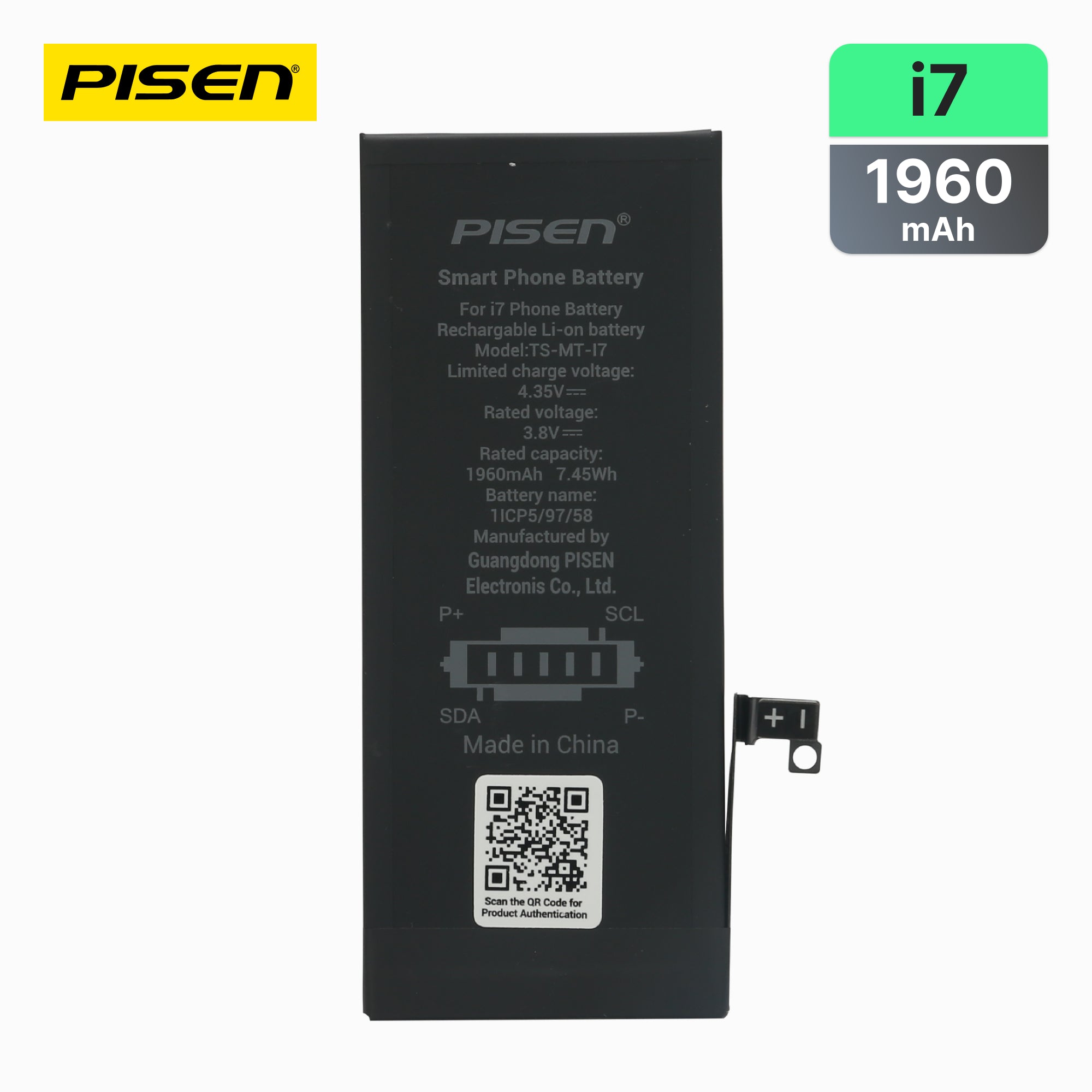 PISEN Replacement Battery for iPhone 7 – Built-In Internal Phone Battery (I7)