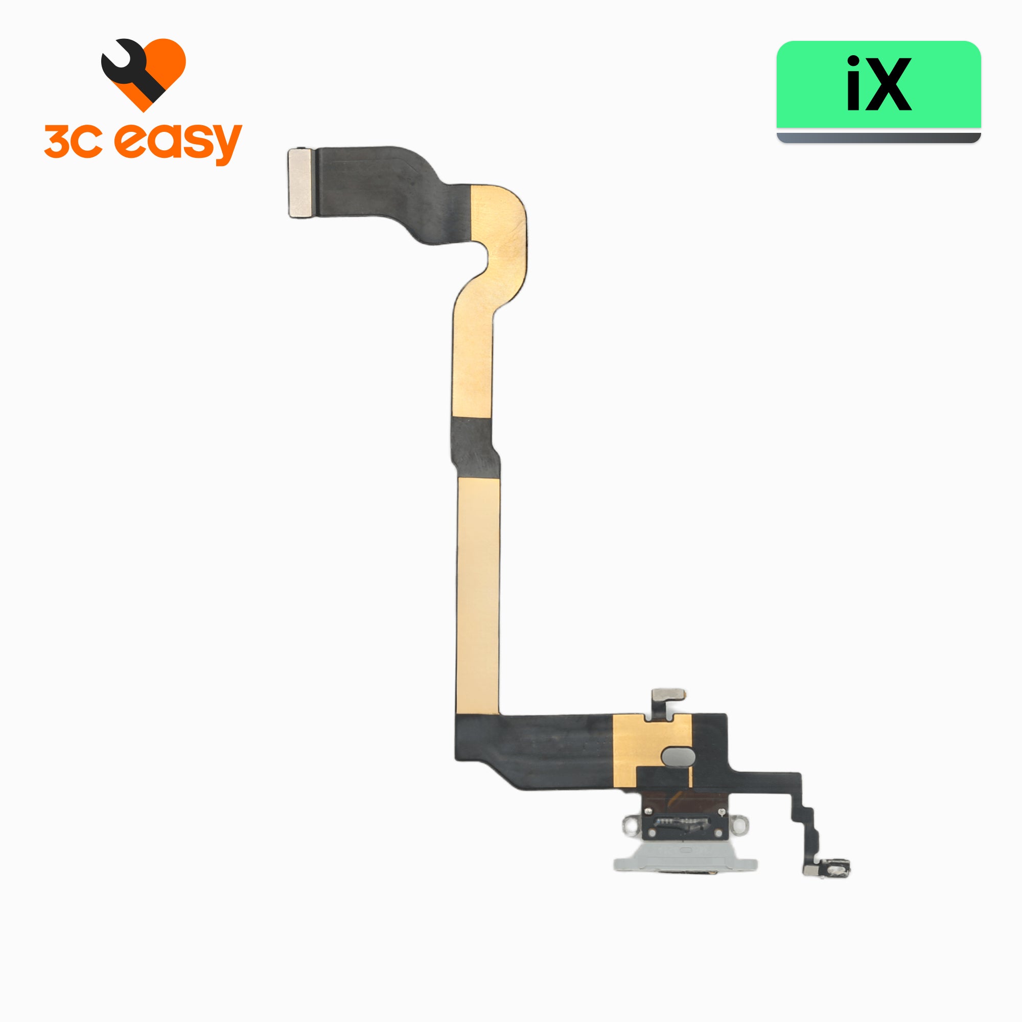 iPhone X Charging Port Flex Cable – 3C EASY Replacement Part (Original, White)