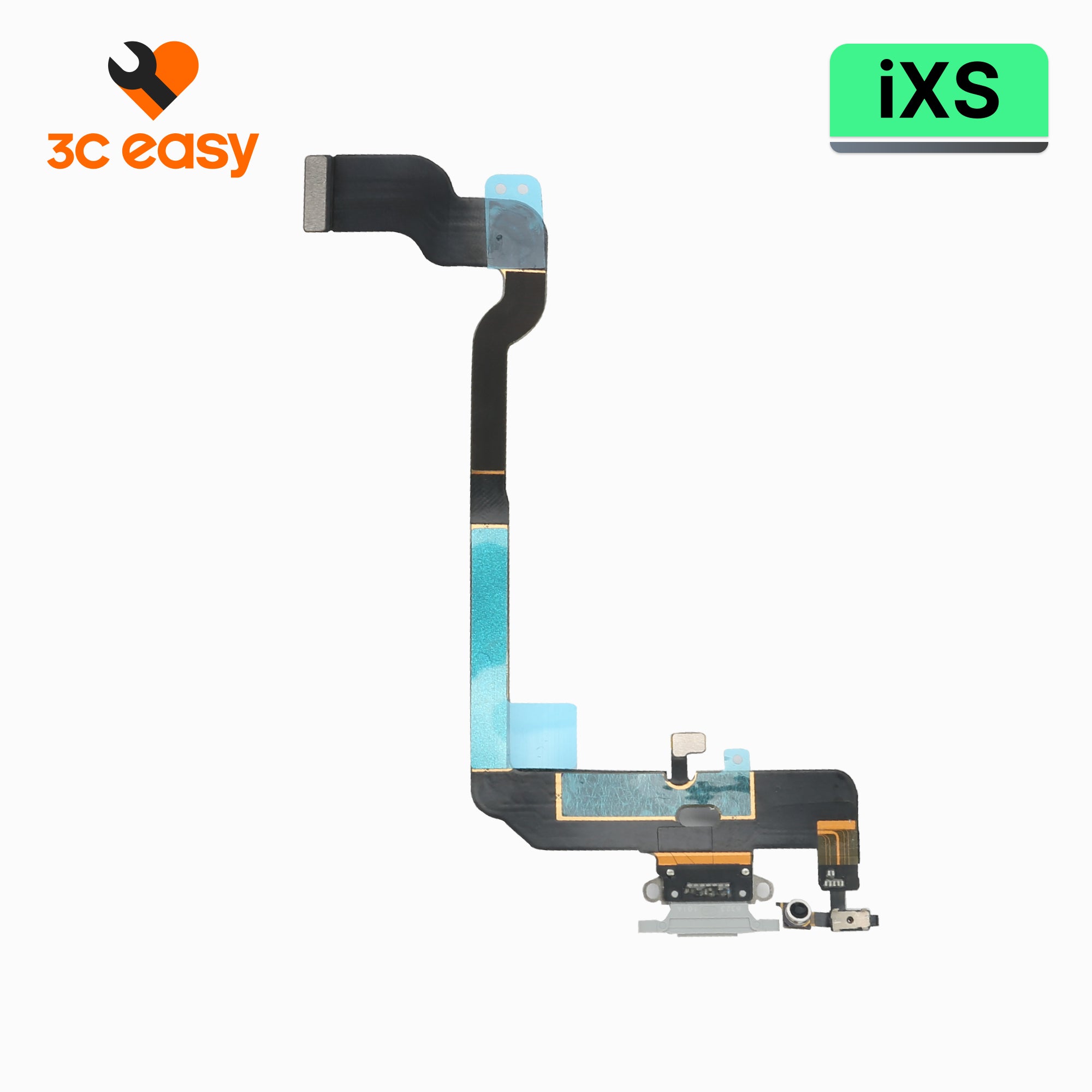 iPhone XS Charging Port Flex Cable – 3C EASY Replacement Part (Original, White)