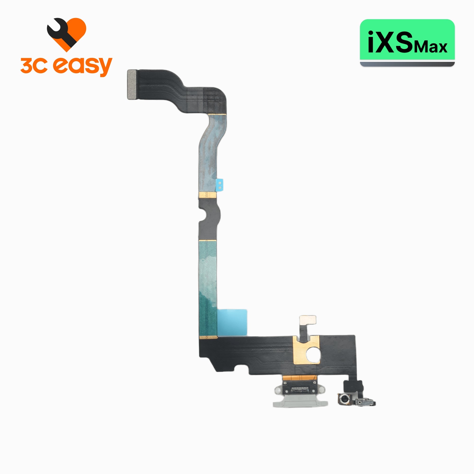 iPhone XS Max Charging Port Flex Cable – 3C EASY Replacement Part (Original, White)