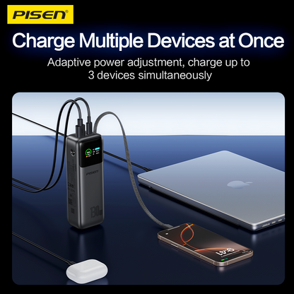 PISEN Bolt 130W 20000mAh Power Bank – High-Speed USB-C Laptop Portable Charger (TP-D107)