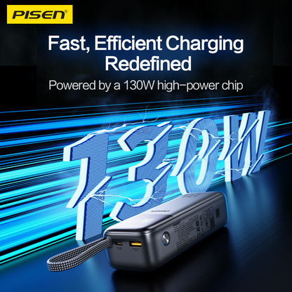 PISEN Bolt 130W 20000mAh Power Bank – High-Speed USB-C Laptop Portable Charger (TP-D107)